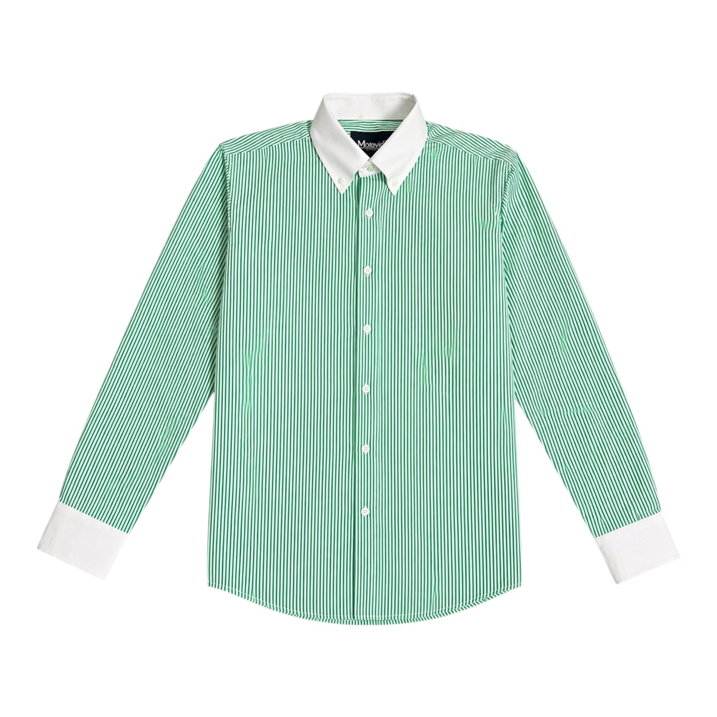 STRIPED SHIRT WITH CONTRAST COLLAR & CUFF