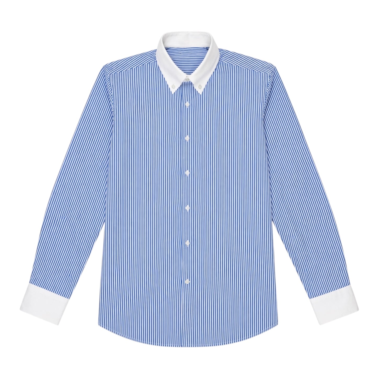 STRIPED SHIRT WITH CONTRAST COLLAR & CUFF