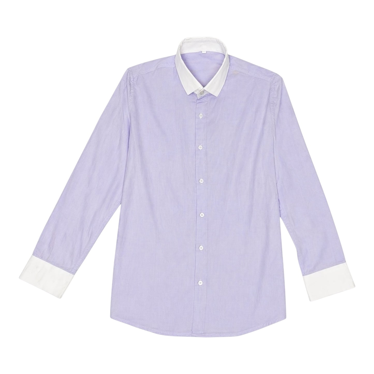 STRIPED SHIRT WITH CONTRAST COLLAR & CUFF