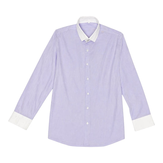STRIPED SHIRT WITH CONTRAST COLLAR & CUFF